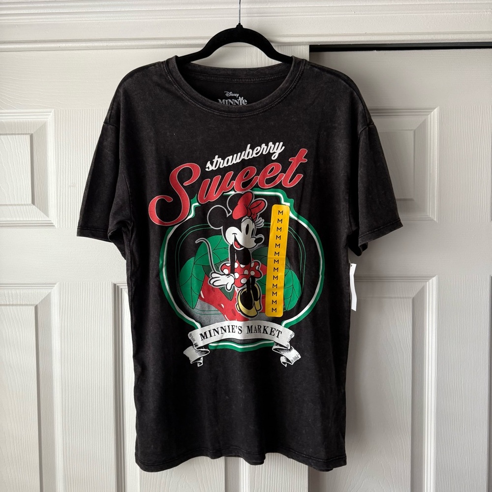 Disney Black Strawberry Sweet Minnie Mouse Tee